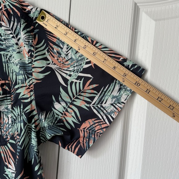 COLUMBIA PFG Super Slack Tide Camp Shirt Men XL Black Palm Print Fishing Omni - Picture 10 of 11